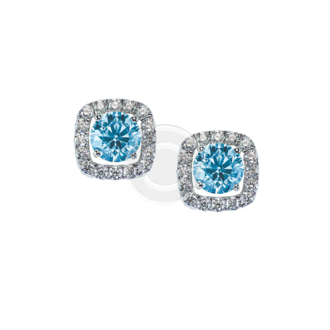 White Gold Ring Earrings in Topaz and Diamond