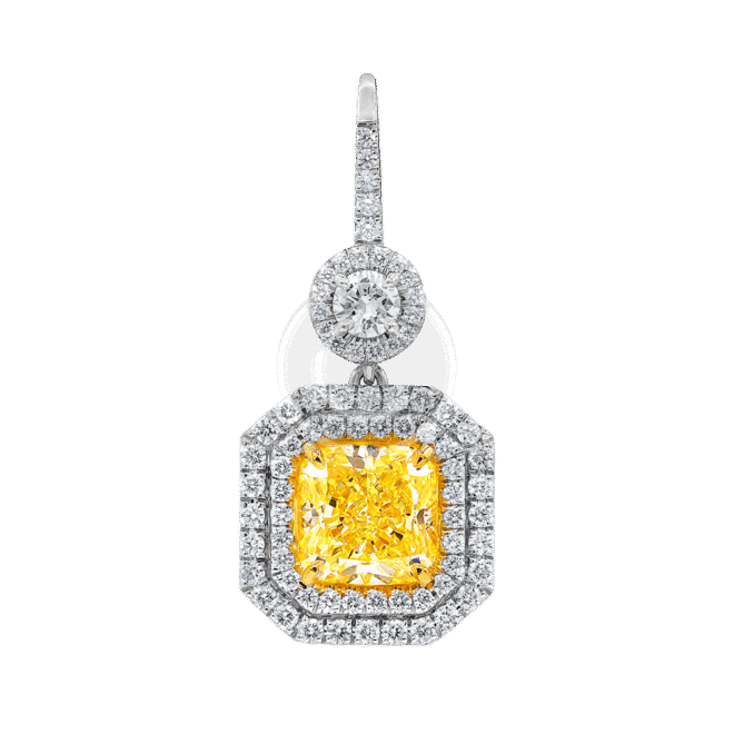 White Gold Necklace in Diamonds and Citrine
